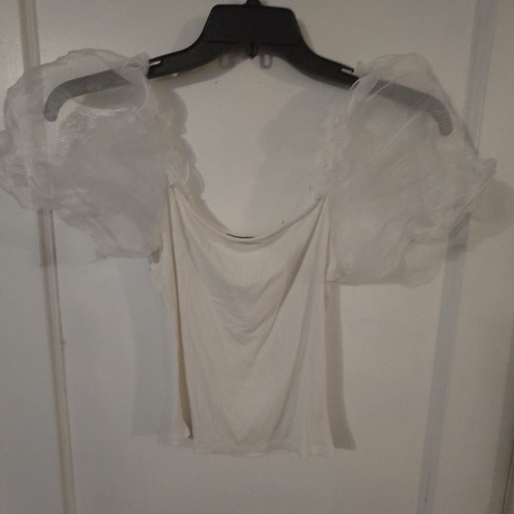 Forever 21 Cream Ribbed Top